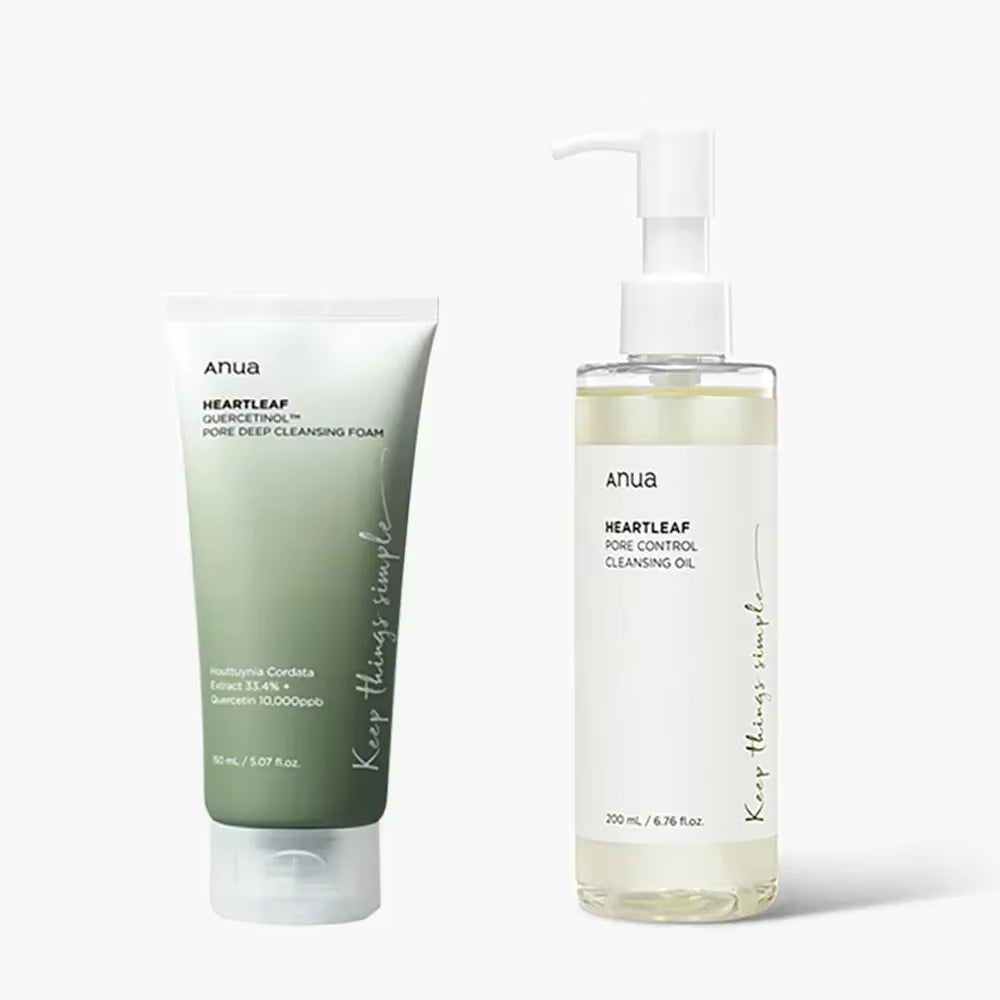 Korean Anua Skin Care Set Heartleaf 77% Toner Deep Cleansing Oil Remove Cosmetic Face Cleanser Skincare Products Original