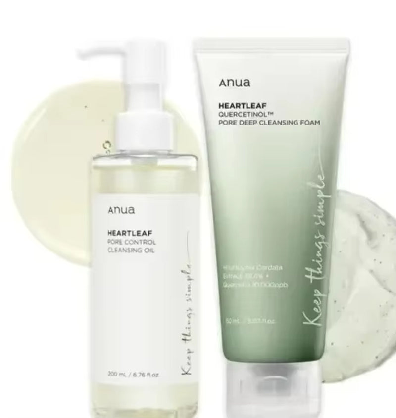 Korean Anua Skin Care Set Heartleaf 77% Toner Deep Cleansing Oil Remove Cosmetic Face Cleanser Skincare Products Original